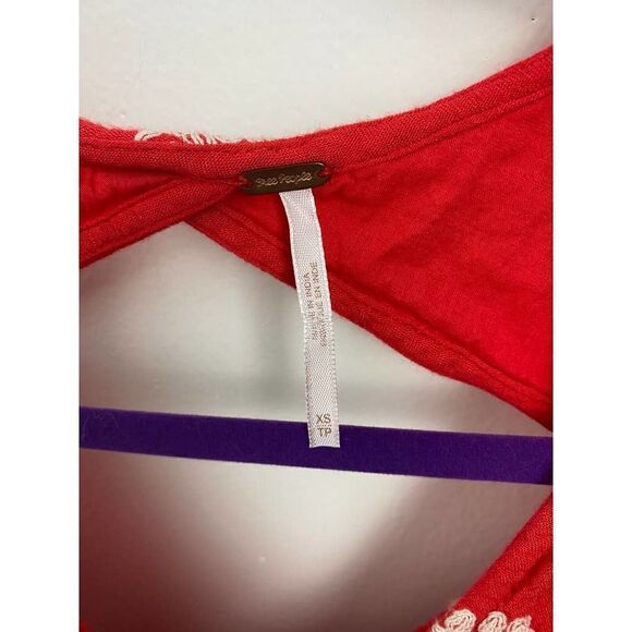 Free People Emma Embroidered Swing Dress Back Cut-Out - Size XS - Picture 4 of 6